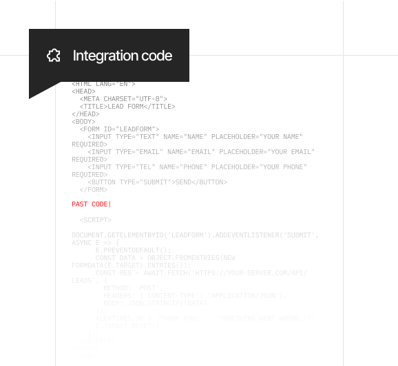 Integration code